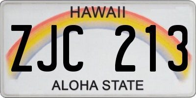 HI license plate ZJC213