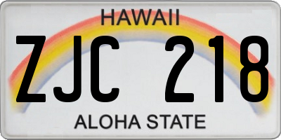 HI license plate ZJC218
