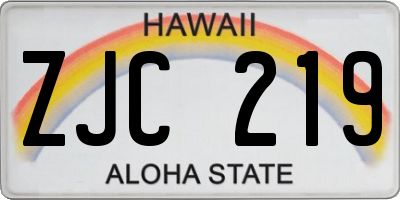 HI license plate ZJC219