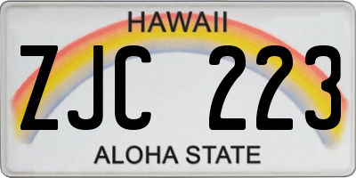 HI license plate ZJC223