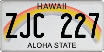 HI license plate ZJC227