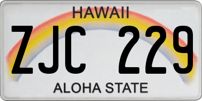 HI license plate ZJC229
