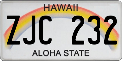 HI license plate ZJC232