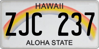 HI license plate ZJC237