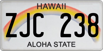 HI license plate ZJC238