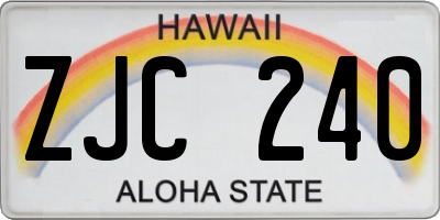 HI license plate ZJC240
