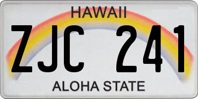 HI license plate ZJC241