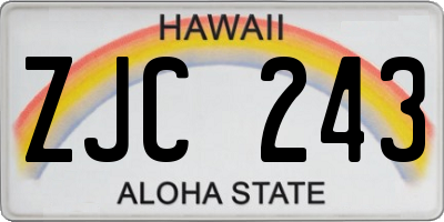 HI license plate ZJC243