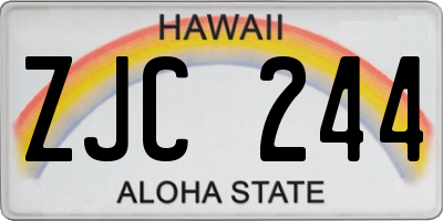 HI license plate ZJC244