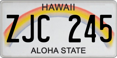 HI license plate ZJC245