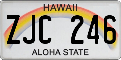 HI license plate ZJC246