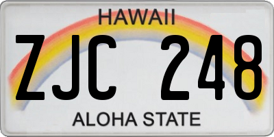 HI license plate ZJC248