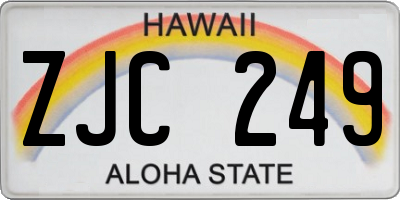 HI license plate ZJC249