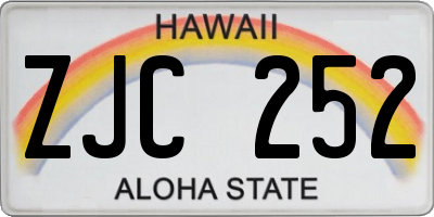 HI license plate ZJC252