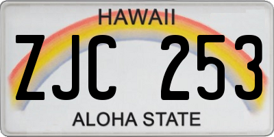 HI license plate ZJC253