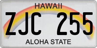 HI license plate ZJC255
