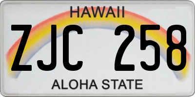 HI license plate ZJC258