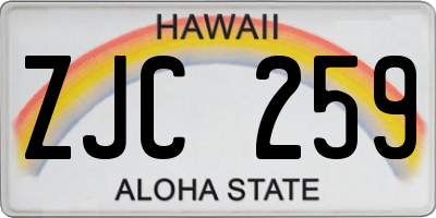 HI license plate ZJC259