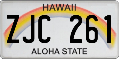 HI license plate ZJC261