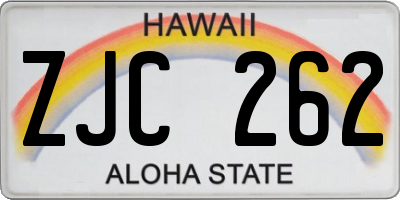 HI license plate ZJC262