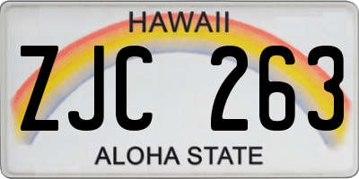 HI license plate ZJC263