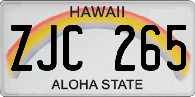HI license plate ZJC265