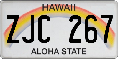 HI license plate ZJC267