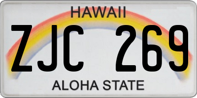 HI license plate ZJC269