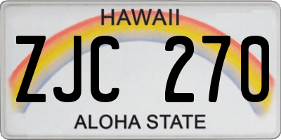 HI license plate ZJC270
