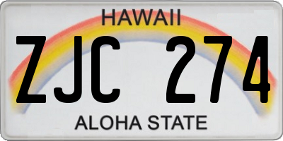 HI license plate ZJC274