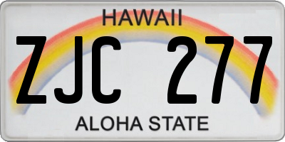 HI license plate ZJC277