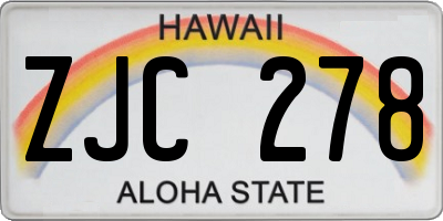 HI license plate ZJC278