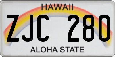 HI license plate ZJC280