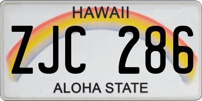 HI license plate ZJC286