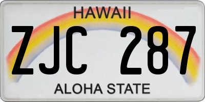 HI license plate ZJC287