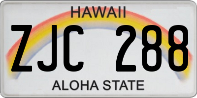 HI license plate ZJC288