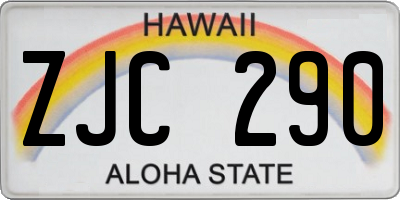 HI license plate ZJC290
