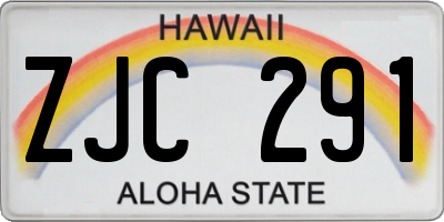 HI license plate ZJC291