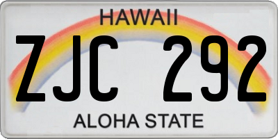 HI license plate ZJC292