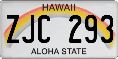 HI license plate ZJC293