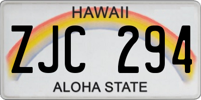 HI license plate ZJC294