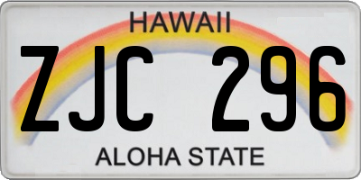 HI license plate ZJC296