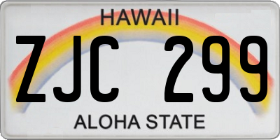 HI license plate ZJC299