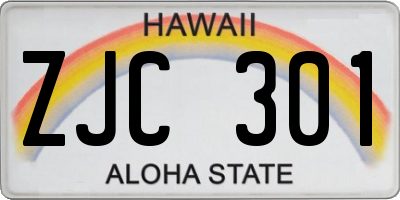 HI license plate ZJC301