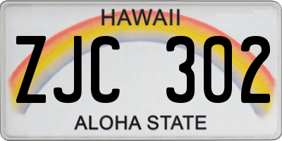 HI license plate ZJC302