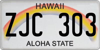 HI license plate ZJC303