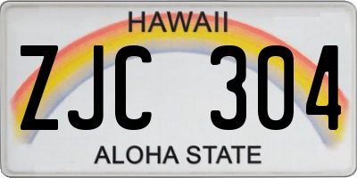 HI license plate ZJC304