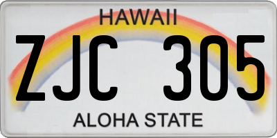 HI license plate ZJC305