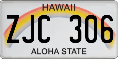 HI license plate ZJC306