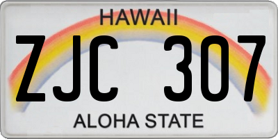 HI license plate ZJC307